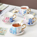 Axya English Style Coffee Cup Set with Saucers, for Latte and Black Tea