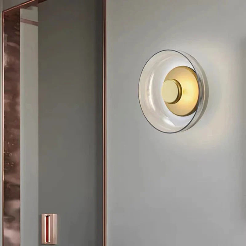 Axyaa Nordic Glass Wall Lamp: Designer Lighting for Bedroom, Living Room, Hotel