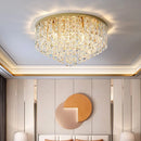 Axyaa Crystal Round Ceiling Light: Modern Minimalist LED Fixture for Master Bedroom