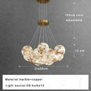 Axyaa White Marble Balls Chandelier - Luxury LED Lighting Fixture for Home Decor