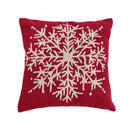 Axyaa Christmas Tree Snowflake Cushion Cover in Green and Red, Embroidered 45x45cm Square Pillowcase