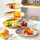 Axyaa 2/3 Layer Stainless Steel Cake Stand Fruit Tray Dessert Rack Gold Silver