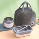 Axyaa Portable Leakproof Lunch Box Set with Thermal Bag, Large Food Storage Bag