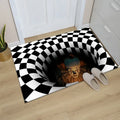 Axyaa 3D Optical Illusion Entrance Carpet: Trippy Living Room Rug for Hallway, Bedroom, Bathroom