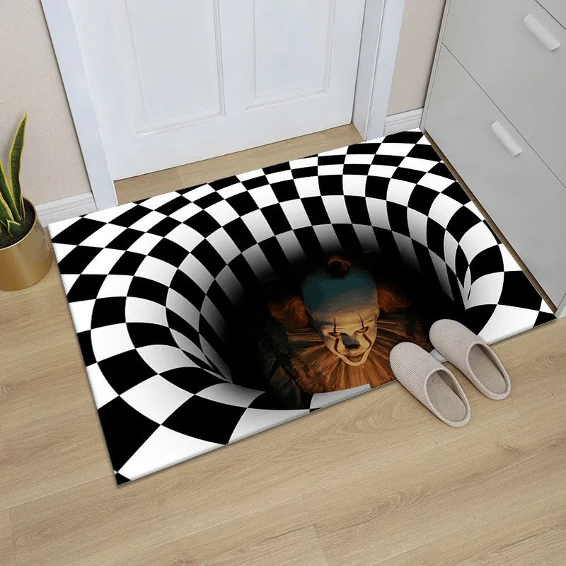 Axyaa 3D Optical Illusion Entrance Carpet: Trippy Living Room Rug for Hallway, Bedroom, Bathroom