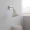 Axyaa Ceramic Wall Sconce with Flexible Arm & Adjustable LED Light Silver