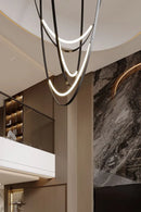 Axyaa Designer Belt Lamp: Customizable Pendant Light for Loft Living Room & Exhibition Hall