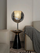 Axyaa Gold Chrome Glass Table Lamp | Luxury Decor for Living Room, Villa, Cafe