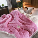 Axyaa Coral Fleece 3-Layer Winter Blanket - Soft, Warm, Washable Quilt