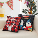 Axyaa Dutch Velvet Christmas Pillowcase Cojines Santa Claus Elk Sofa Cushion Cover