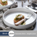 Axyaa Porcelain Steak Plate Round Snack Tray Dessert Dinner Plate