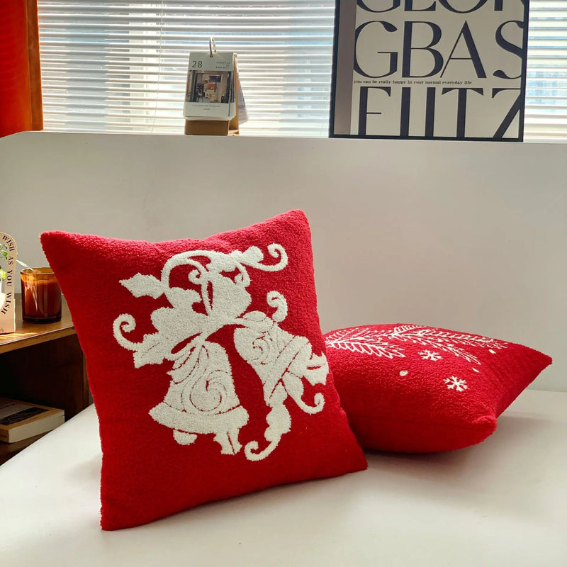 Axyaa Christmas Deer Snowflake Cushion Cover - Home Sofa Decor