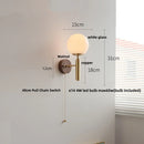 Axyaa Nordic LED Wall Lamp with Pull Chain Switch & Moon Lampshade