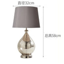 Axyaa Black Glass Table Lamps with Fabric Lampshade
