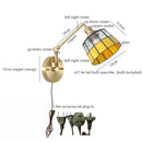Axyaa Tiffany Glass LED Wall Lamp Living Room Bathroom Light - Pull ChainRotate