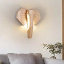 Axyaa Wooden Animal Head Wall Light, Modern Nordic Bull Elephant Lamp for Home Decor