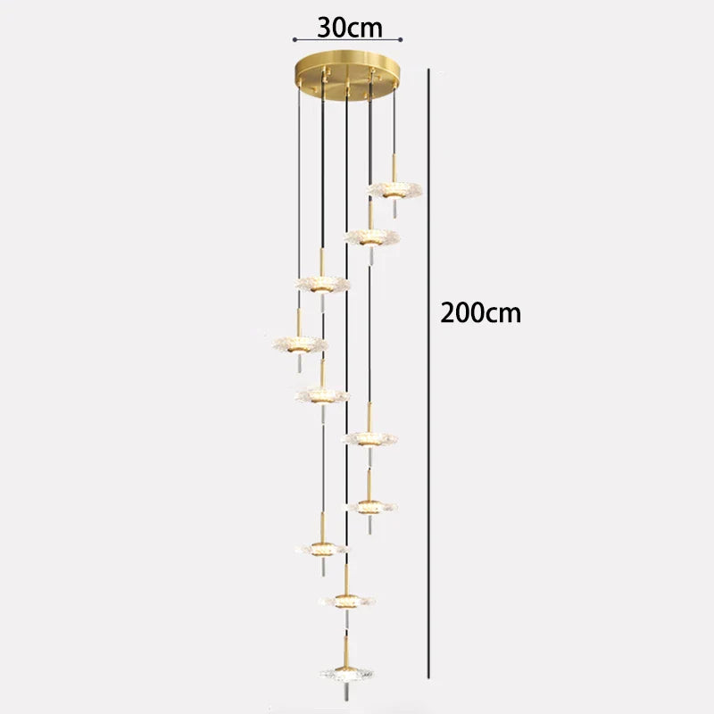 Axyaa Nordic Stair Chandelier Pendant Lights for Living Room and Dining Room