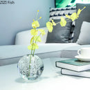 Axyaa Crystal Glass Small Mouth Vase for Flower Arrangement and Decor