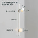 Axyaa Long Strip Wall Lamp Black/White Solid Wood Mount Living Room Bedroom Reading