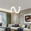 Axyaa White Acrylic Ball Chandelier Lamp for Bedroom Living Room Dining Area