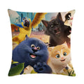 Axyaa Cartoon Cat Linen Pillow Cover for Leisure Sofa Chair Decor 45*45cm