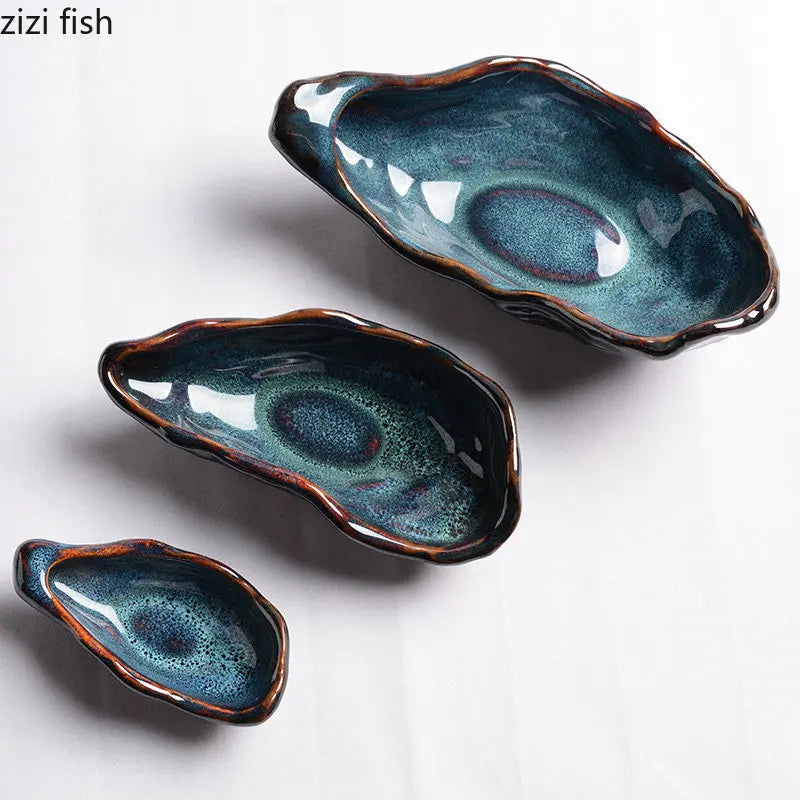 Axya Ceramic Oyster Plate for Elegant Table Decor and Kitchen Storage