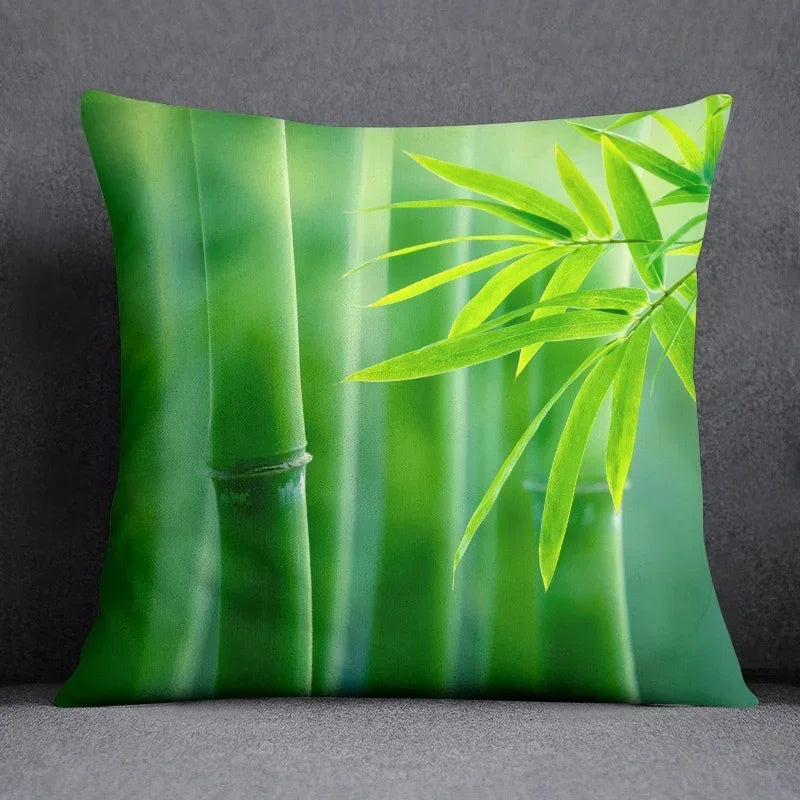 Axyaa Bamboo Forest Pillow Cover Series for Home Office Bedroom Sofa Car