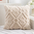 Axyaa Fluffy Geometric Cushion Cover, Brown Yellow Beige White, 45x45cm 30x50cm 50x50cm