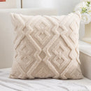 Axyaa Fluffy Geometric Cushion Cover, Brown Yellow Beige White, 45x45cm 30x50cm 50x50cm