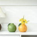 Axyaa Orange Ceramic Vase with Simulated Pomelo Fruit for Home Decoration