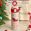 Axyaa Cute Puppy Thermos Insulation Cup, Stainless Steel Straw Tumbler