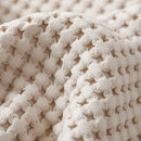 Axyaa Cotton Knitted Waffle Blanket - Soft Japanese Embossed Plaid Throw