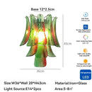 Axyaa Murano Glass Wall Lamp, Green Lampshade, Living Room Bedroom Decor