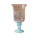 Axyaa Striped Glass Vase for Elegant Living Room Flower Arrangements