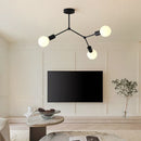 Axyaa Black Modern 3-Light Chandelier for Living Room, Bedroom, and Kitchen
