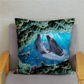 Axyaa Dolphin Ocean Pattern Cushion Cover for Kids Sofa & Home Decor
