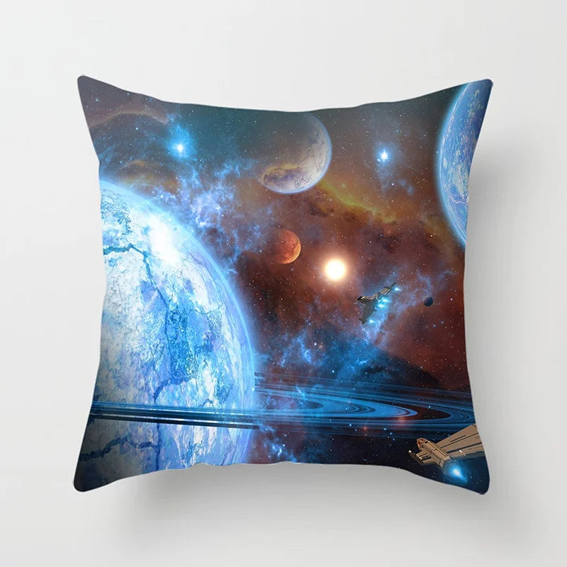 Axyaa Starry Sky Landscape Planet Series Pillowcase for Futuristic Home Decor