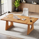 Axyaa Executive Desk with Double Wood Pedestal, Modern Style Large Office Computer Table