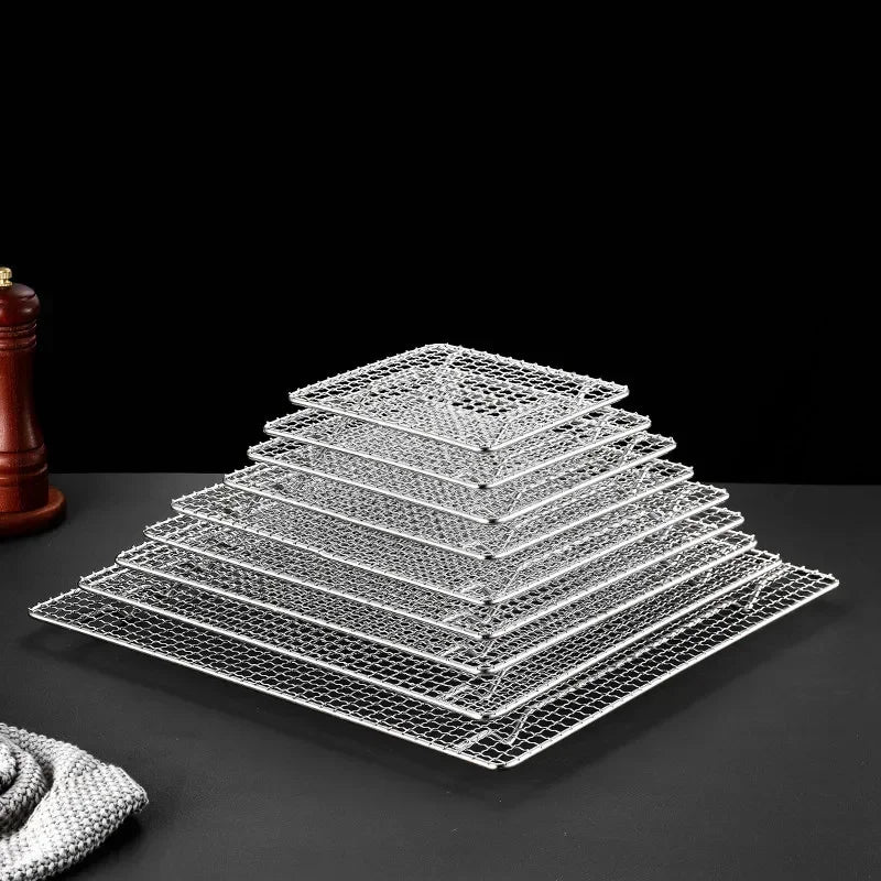 Axya Stainless Steel BBQ Grill Mesh Rectangular Baking Rack Drainage Cake Drying Frame
