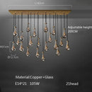 Axyaa Large Water Droplets Glass LED Chandelier for Modern Living Spaces
