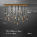 Axyaa Glass Water Droplets LED Chandelier for Modern Living Spaces, Hotels, and Villas