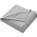 Axyaa Summer Waffle Plaid Cotton Bed Blanket in Green Pink Color