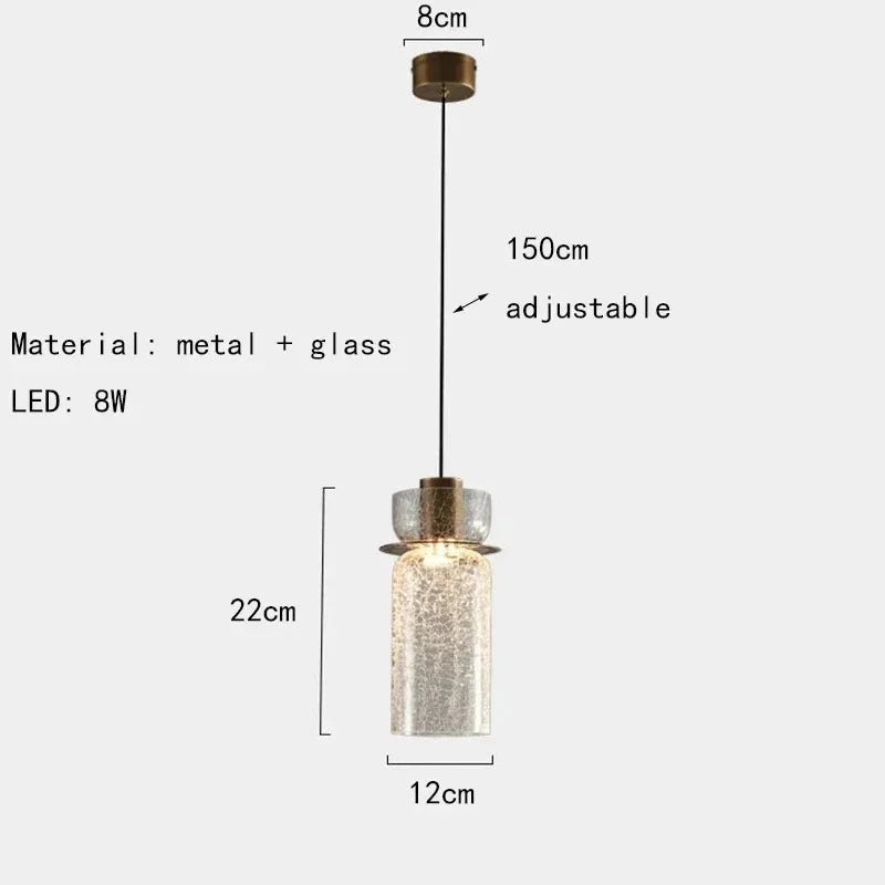 Axyaa Retro Glass Pendant Chandelier: Modern LED Lighting for Home, Cafe, Bar