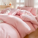 Axyaa Modern Minimalist Duvet Cover Bedding Sets, All Season Comfort, Solid Color