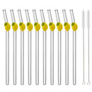 Axyaa Glass Straws - Lemon Shaped Eco-Friendly Smoothie Cocktail Bar Accessories