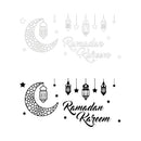 Axyaa Ramadan Decor Stickers: Eid Mubarak Muslim Wall Decal with Lantern Moon Star
