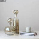 Axyaa Glass Ball Cap Vase: Modern Home Decor Desk Floral Hydroponics Arrangement