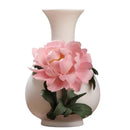 Axyaa Peony Ceramic Vase Home Decoration - Handmade Chinese Art for Living Room