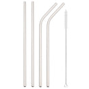 Axyaa Stainless Steel Straw Set with Cleaner Brush Home Bar Accessory