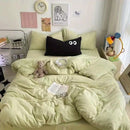 Axyaa Big Eyes Full Queen Bedding Set Solid Color with Sheet Pillowcase